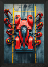Race Car Pit Stop Framed Wall