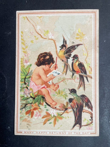 Victorian greeting card nymph - victorian,