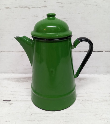 Vintage green enamel coffee - enamel,