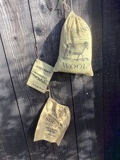 3 Primitive Distressed Grungy Drawstring Decorative Decor Bags Wool soap Sugar