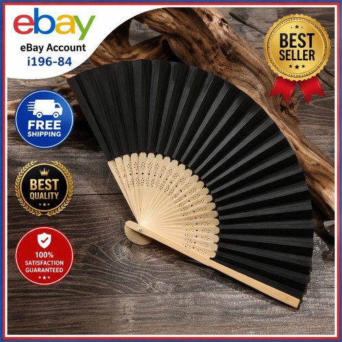 Silk bamboo folding hand fan - silk,