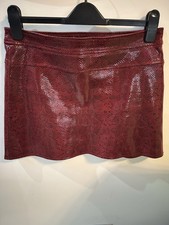 Red PVC Shiny Mini Skirt