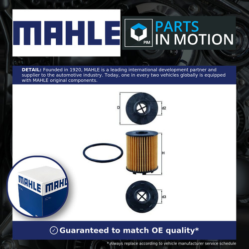 Oil filter ox371d - oil, mahle