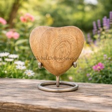 Wooden Heart Keepsake Urn for