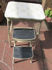 Vintage retro Step Stool Cream and Yellow