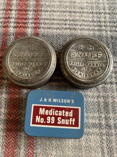 Vintage full snuff tins - tins, ph