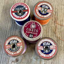 5 Vintage Wooden And Plastic Cotton Reels Dewhurst’s Sylko And Coats - Set 5