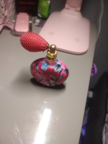 Decorative pink glass perfume - glass,