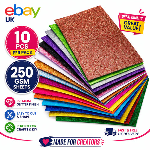 Glitter foam sheets 10pcs - foam,