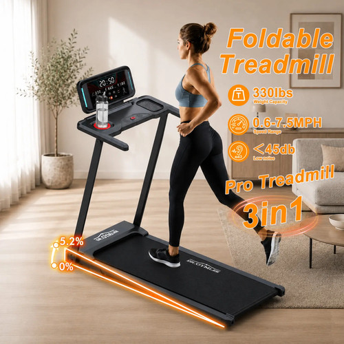 Folding treadmill km h - treadmill,, km/h
