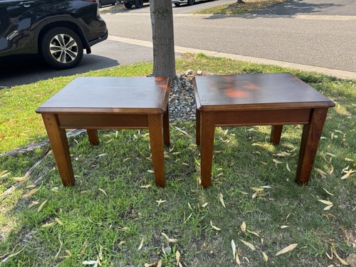 Pair wood veneered end - pair,