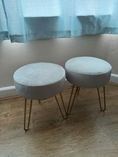 Grey Footstools with gold legs