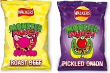 Walkers Variety Monster Munch Pickled Onion Roast Beef snack Pack