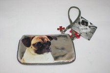 Fuzzy Nation Pug Dog Wristlet