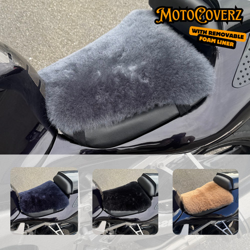 Motorcycle sheepskin seat pad - sheepskin,