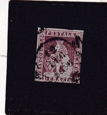 ITALIA ITALIAN STATES TOSCANA TUSCANY 1851 1Cr CARMINIO CUPO SU AZZURRO USATO