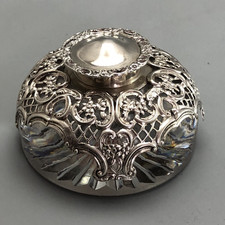Edwardian silver inkwell - silver,