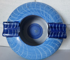 CLASSIC VINTAGE SHELLEY HARMONY ART WARE CIRCULAR BLUE DESIGN ASHTRAY