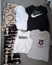 Girls Clothes Bundle Age 10 - 12 Yrs Nike Dress,  Smiley world Hoodie, Leggings