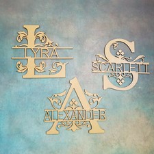 Wooden monogram letters - wooden,