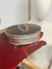Antique Stunning Silver Hallmarked Jewellery Box,1925-tortoise Shell Pique Lid