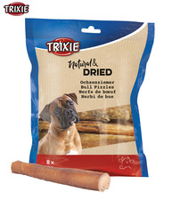 TRIXIE BULL PIZZLE DOG CHEW TREAT NATURAL DRIED BULLY STICKS 12CM 100G 8 PCS