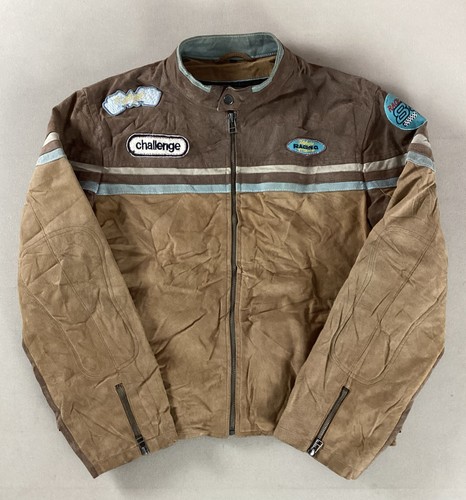 Vintage leather biker jacket - leather,