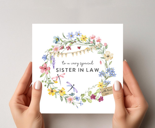 Sister law birthday card - sister,