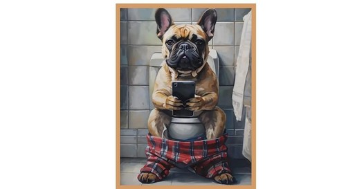 French bulldog toilet bathroom - bulldog,