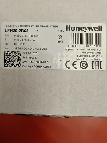 Honeywell lfh20 2b65 - lfh20-2b65, humidity