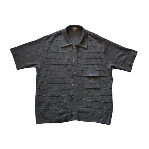 Aertex textured knit button - knit,
