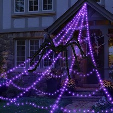 TRIXES GIANT LIGHT-UP SPIDERS WEB AND SPIDER – XL HALLOWEEN DECORATION