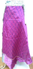Indian Wrap Skirt Recycled Sari Fabric ?Silk Adjustable OSFA Reversible Floral 