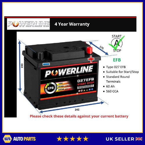 Efb car battery fits - efb,