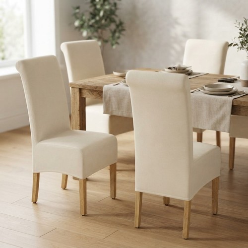 Versatile beige velvet chair - beige,