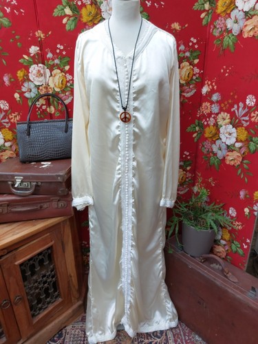 Cream kaftan satin wedding - satin,