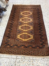 Vintage Uzbek Bokhara Hand Knotted Wool Rug,125 X 90, 1970’s Beautiful Vgc