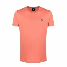 Paul Smith Men’s Designer Cotton T-Shirt Sports Stripe Zebra Pastel Coral XL