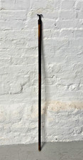 Antique Wooden Pole With Iron Hook – 126cm – Rustic Vintage Tool / Curtain Pole