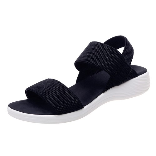 Womens elastic strappy sandals - elastic,