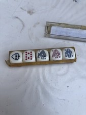 Vintage Poker Dice Set With