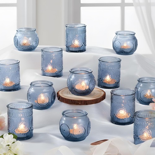 Pcs blue vintage candle - pcs,