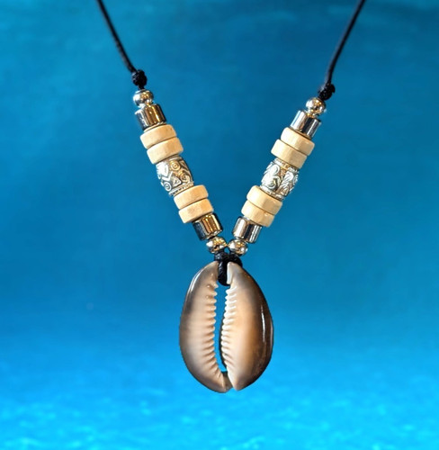 Large cowrie shell necklace - cowrie,