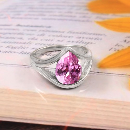 Pink sapphire ring - pink,
