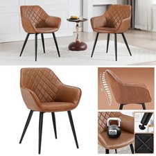 Faux Leather Dining Resturant Chairs Padded Dining Room Kitchen Chair with Arms
