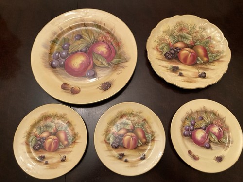 Aynsley orchard gold plates - orchard,