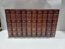 Chamber's Encyclopaedia 10 Vol Set (1901) Heavy Quarter Leather Bound Books