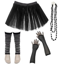 Neon UV Tutu Set Skirt Gloves