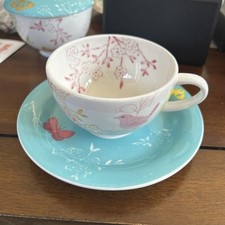 PORTMEIRION Dawn Chorus Beautiful Birds Butterflies Cup & Saucer