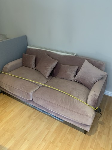 Dusky pink seater sofa - 3,
